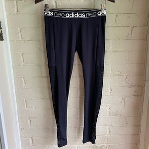 Adidas Neo black & white size large compression stretchy running workout